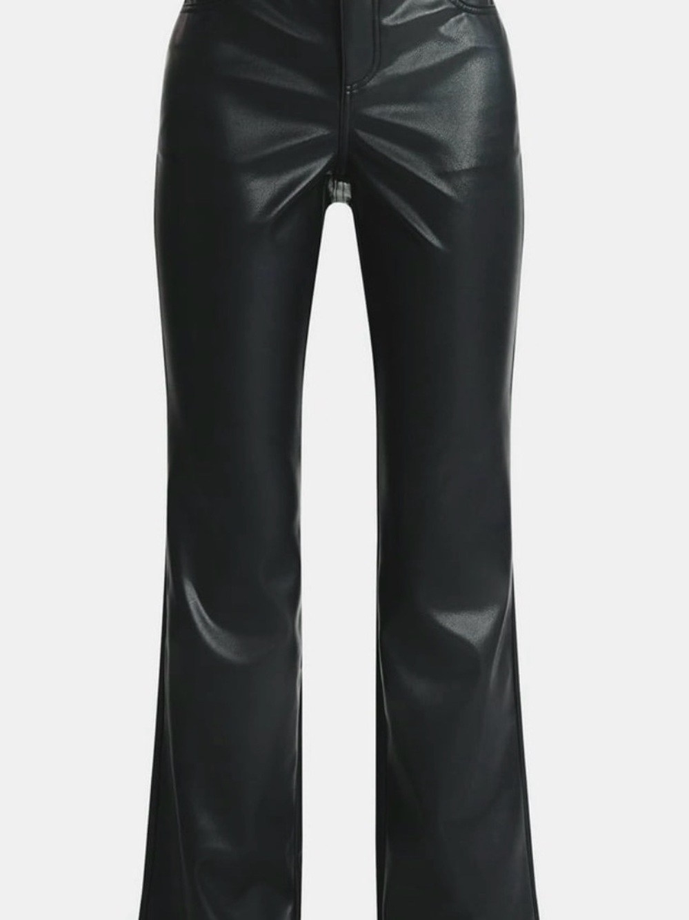 No Boundaries Black Faux Leather Flare Pants